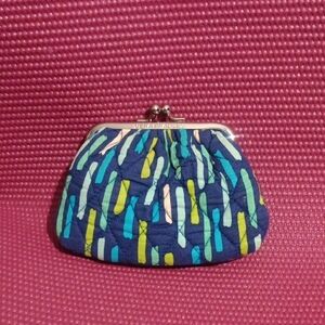 Vera Bradley Blue and Green Patterned Wristlet